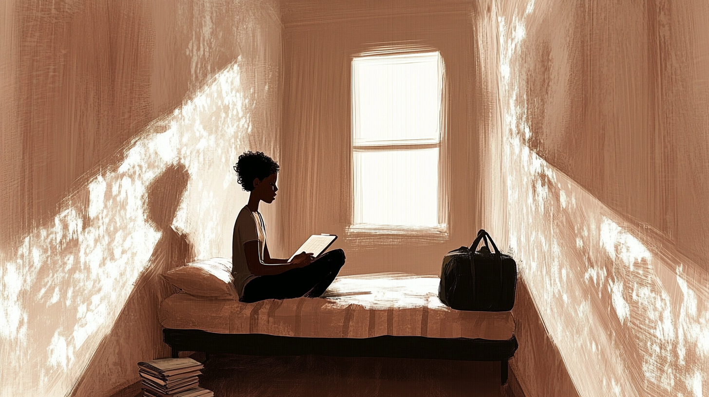 Journal artwork for In Between Worlds: Finding Transitional Shelter While Living Unhoused