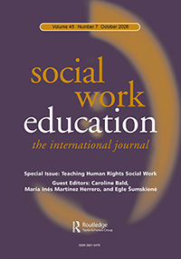 Cover of Social Work Education: The International Journal, Volume 45, Issue 7